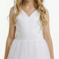 Sweety Beads Sleeveless V-neck Princess Dress Flower Girl Dress Birthday Party Dresses