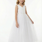 Beads Sleeveless V-neck Tulle A-line Princess Dress Flower Girl Dress Birthday Party Dresses