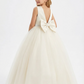 Lovely Beads Tulle Bow Knot Floor-Length Flower Girl Dress Birthday Party Dresses