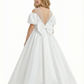 Satin Puff-Sleeve Princess Dres Floor-Length Flower Girl Dress Birthday Party Dresses