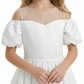 Satin Puff-Sleeve Princess Dres Floor-Length Flower Girl Dress Birthday Party Dresses