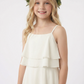 Spaghetti Straps Layered Chiffon Princess Dress Flower Girl Dress Birthday Party Dresses