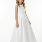 Sequins Tulle Flower Girl Dress Cross Back Bow Accent Sleeveless Elegant Cute Flowery Dress for Kids