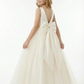 Cute Flower Girl Dress V-Neck A-Line Tulle Sleeveless Flowy Formal Event Gown