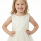 Charming Flower Girl Dress Round Neck Sleeveless A-Line Floor-Length Satin & Tulle Gown with Pearl Embellishments