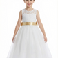 Sleeveless Flower Girl Dress A-Line Tulle Gown with Lace Overlay Keyhole Back & Oversized Bow Accent for Special Celebrations