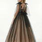 Chic Flower Girl Gown Scoop Neck Sleeveless Lace Embroidered A-Line Floor-Length Tulle Dress with Bow Capelet