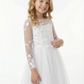 Wedding Flowers Long Lace Applique Pageant Dress Flower Princess Dress Evening Gowns