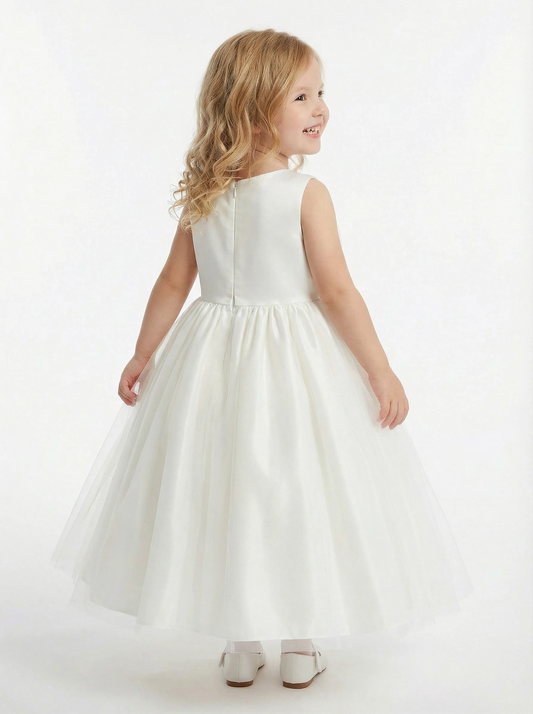 Wedding Flowers Pageant Dress Ladies Lace Flower Princess Dress Evening Gowns V Neck