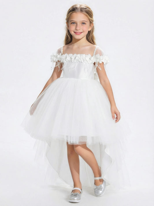 Hi-Low Toddler Bridesmaid Wedding Flowers Pageant Dress Flower Princess Dress Evening