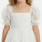 Puff Short Sleeves Tulle Bow Flower Girl Dress Birthday Party Dresses