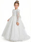 Elegangt Wedding Flowers Long Pageant Dress Flower Princess Dress Princess Lace Girl