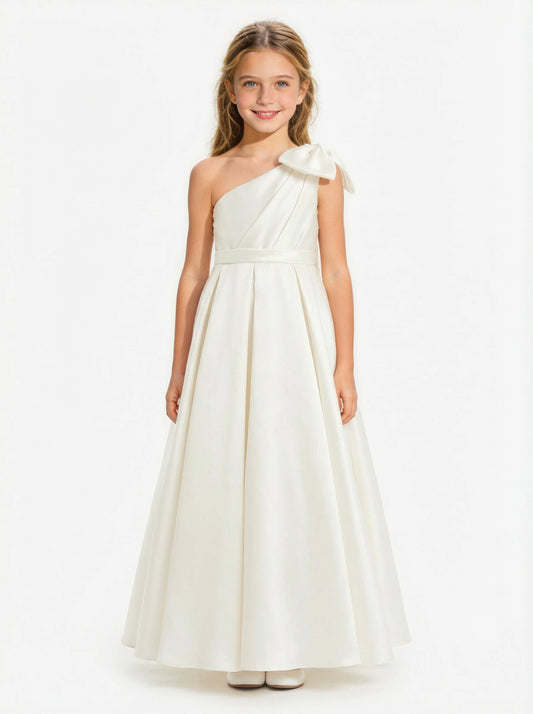 Wedding Flowers Girl Gowns One Shoulder Pageant Dress Flower Princess Dress A-line