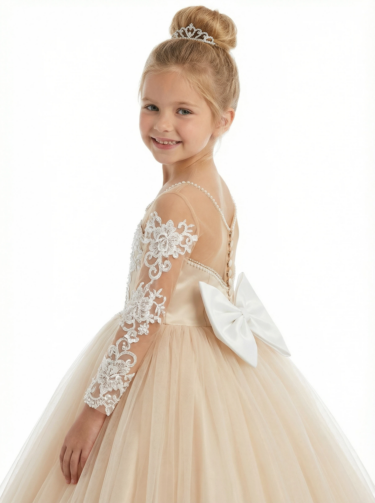 Cute Flowery Dress Wedding Flowers Girl Gowns Lace Pageant Dress Flower Princess Dress A-line
