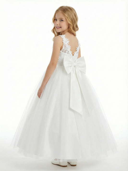 Long Wedding Flowers Girl Gowns Boho Pageant Dress Flower Princess Dress A-line