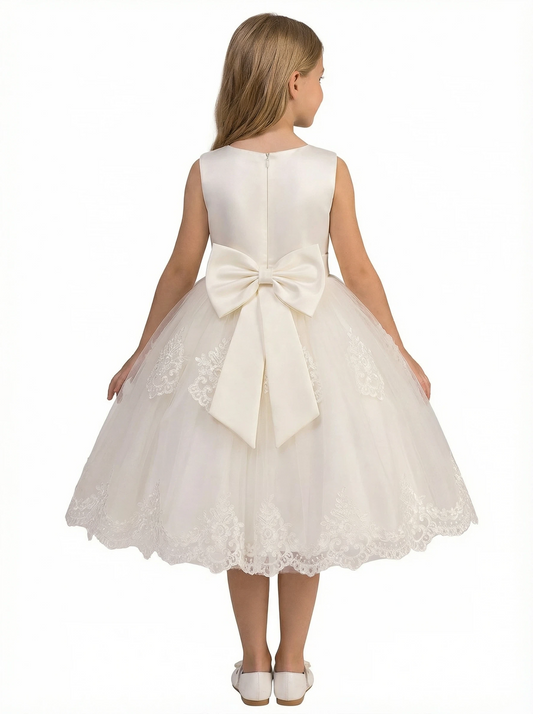Wedding Flowers Girl Gowns Lace Applique Boho Pageant Dress Flower Princess Dresses