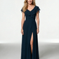 Mermaid Chiffon Mother of the Brides Dresses Floor length Slit Formal Gowns