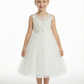 Floral Lace Flower Girl Dress Sleeveless Tulle Skirt Round Neck Wedding Toddler Bridesmaid