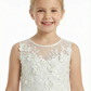 Floral Lace Flower Girl Dress Sleeveless Tulle Skirt Round Neck Wedding Toddler Bridesmaid