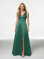 Sleeveless V-neck Mother of the Brides Dresses Floor Length A-line Slit