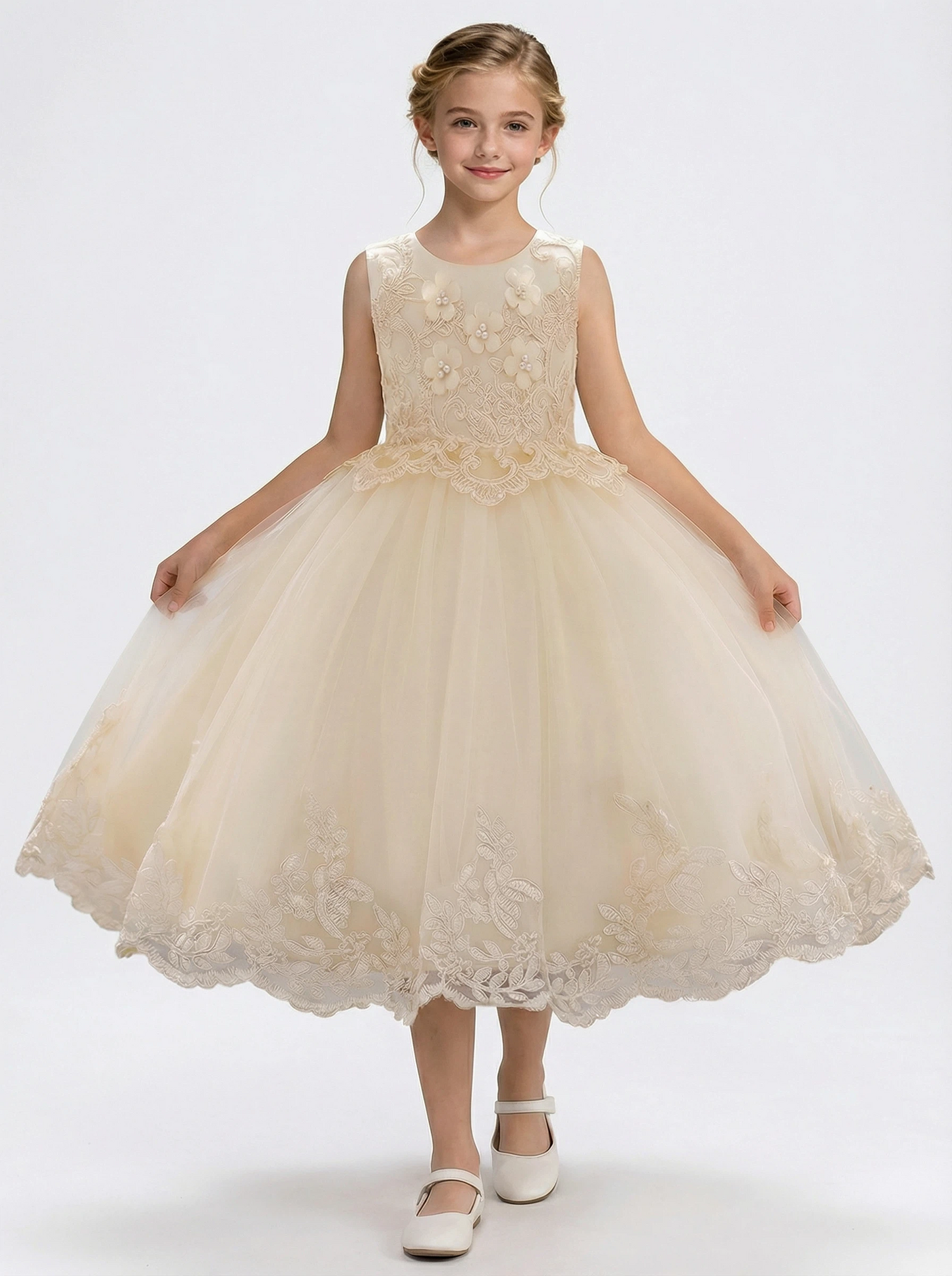 Flower Princess Dress Childrens Communion Pageant Dress Flower Dresses for Wedding