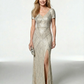 V-Neck Mermaid Mother of the Brides Dresses Slit Prom Dress for Wedding