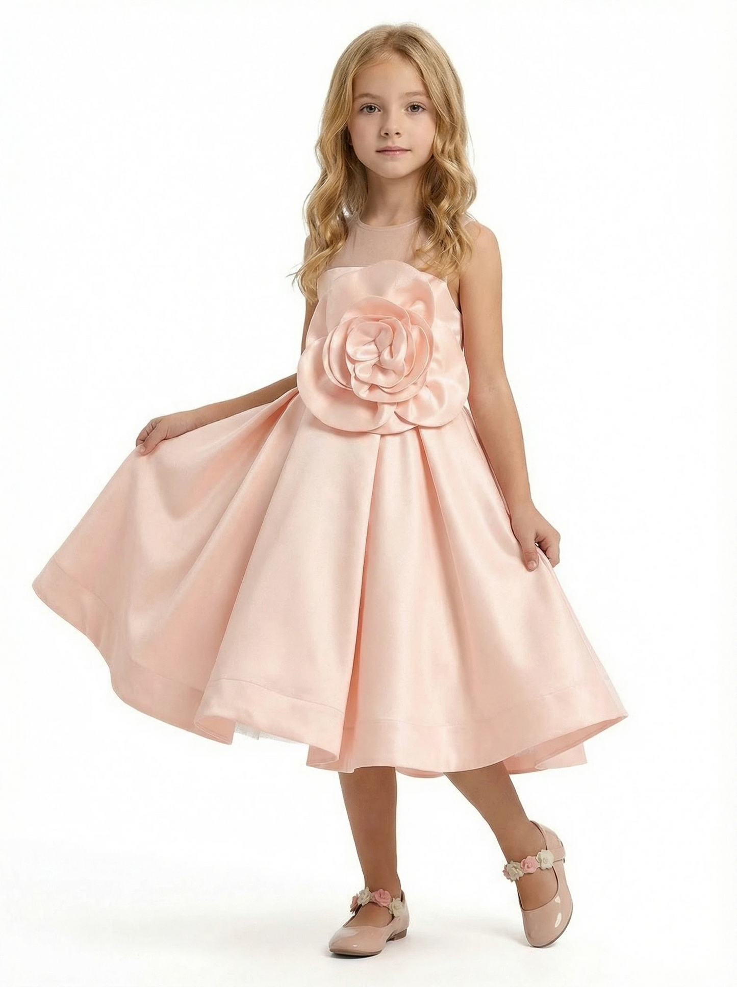 Wedding Flowers Girl Gowns Knee Length Pageant Dress Flower Princess Dresses Gowns