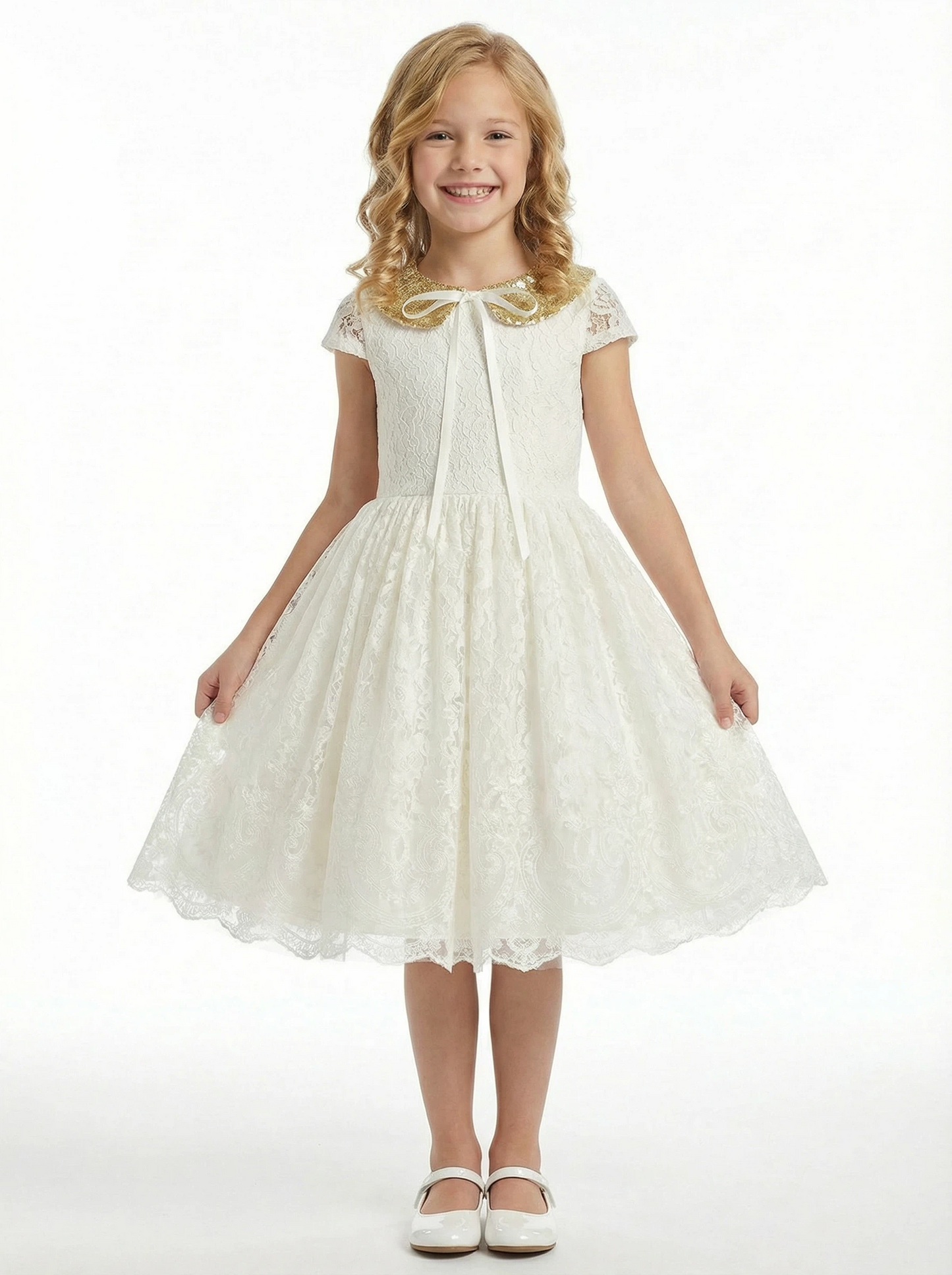 A-Line Wedding Flowers Girl Gowns Pageant Dress Flower Princess Dress Lace Sequin Gowns