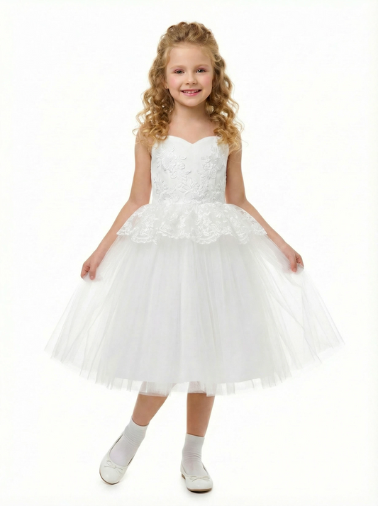 Lace Wedding Flowers Girl Gowns Boho Bridemaid Pageant Dress Flower Princess Dress Gowns