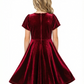 Wedding Flowers Girl Gowns Boho Velvet Dress Flower Princess Dress Gowns Knee Length