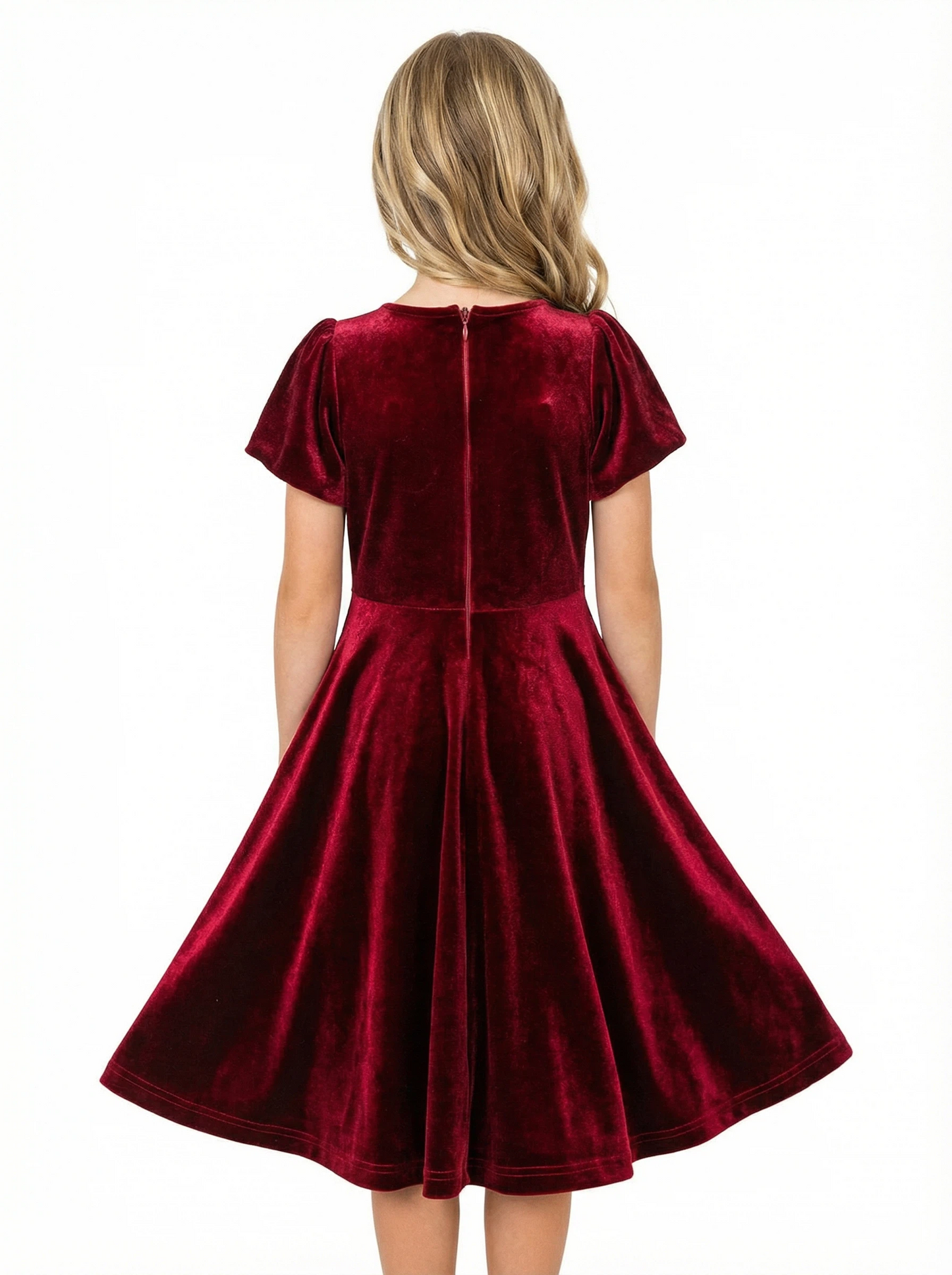 Wedding Flowers Girl Gowns Boho Velvet Dress Flower Princess Dress Gowns Knee Length