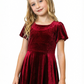 Wedding Flowers Girl Gowns Boho Velvet Dress Flower Princess Dress Gowns Knee Length