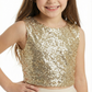 Two Piece Sequin Junior Bridesmaid Dress Tulle Skirt Ruffle Hem Sleeveless Sparkle