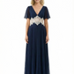 Chiffon V-neck Mother of the Brides Dresses Floor Length A-line Formal Gowns