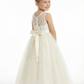 Cute Flowery Dress Lace Girls Wedding Party Dress A-Line Tulle Ball Gowns Sleeveless