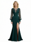 Elegant Illusion Chiffon Formal Gowns A-Line Mother of The Bride Dresses