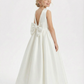 Floral Lace Toddler Flower Girl Dress Sleeveless Tulle Skirt Sash Round Neck for Wedding