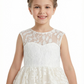Lace Satin First Communion Dress Girls Party Dresses Scoop Neck Sleeveless Ball Gown Formal