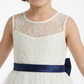 Vintage Lace Girls Wedding Guest Dress Knee Length Childrens Dresses for Wedding with Bow