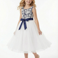 Girls Dresses for Wedding Lace Party Dress Tea Length Bow Sash Boho Communion Dresses