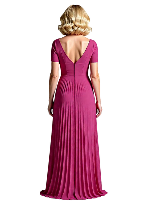 Chiffon Slit Mother of The Bride Groom Dresses Trendy Wedding Mother Outfits