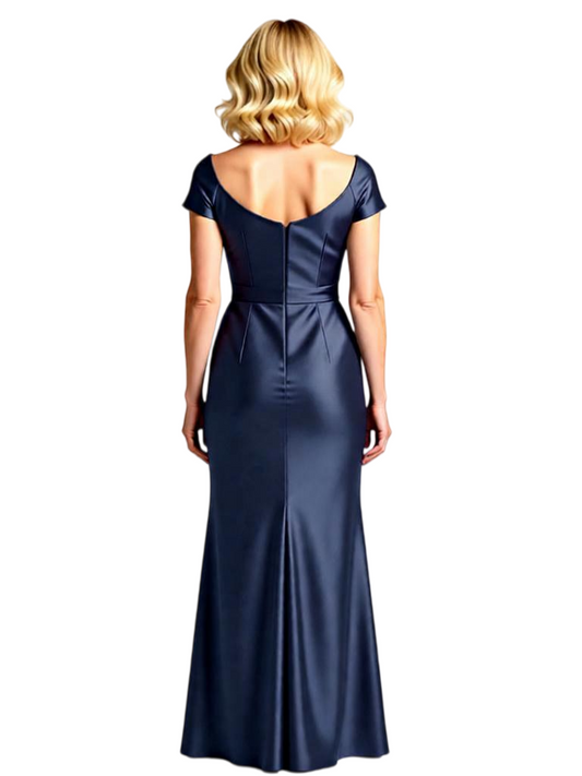 Satin Mother of The Bride Groom Dresses Off Shoulder Wedding Formal Outfits