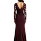 V-Neck Plus Size Mermaid Dresses Mother of The Groom Dresses Long Formal Mermaid