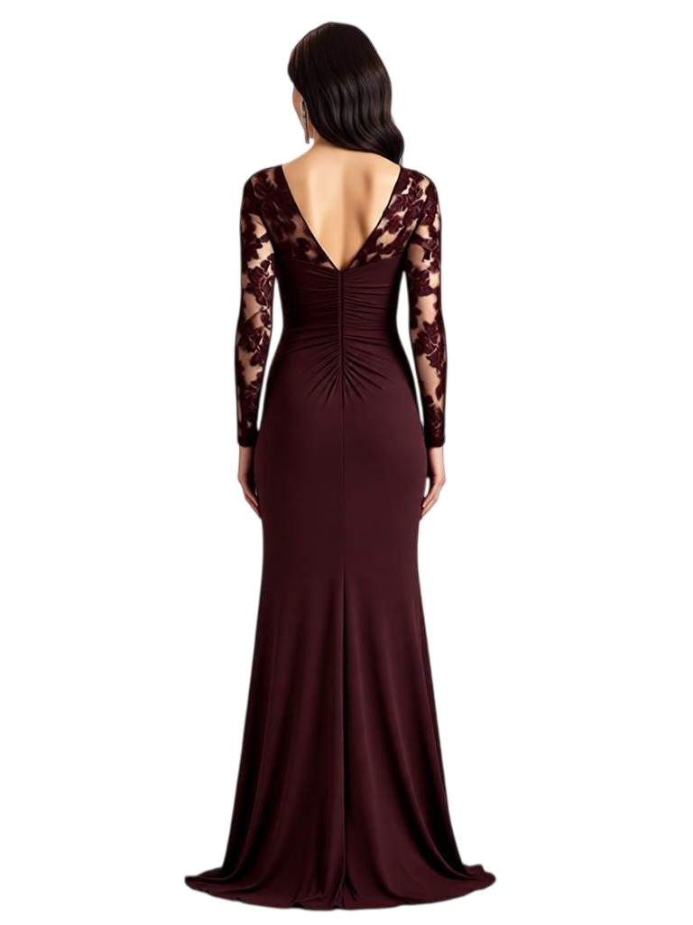 V-Neck Plus Size Mermaid Dresses Mother of The Groom Dresses Long Formal Mermaid