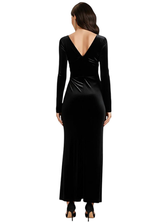 Velvet Mermaid Dresses Mother of The Bride Dresses Formal Long Sleeve Gowns Wedding