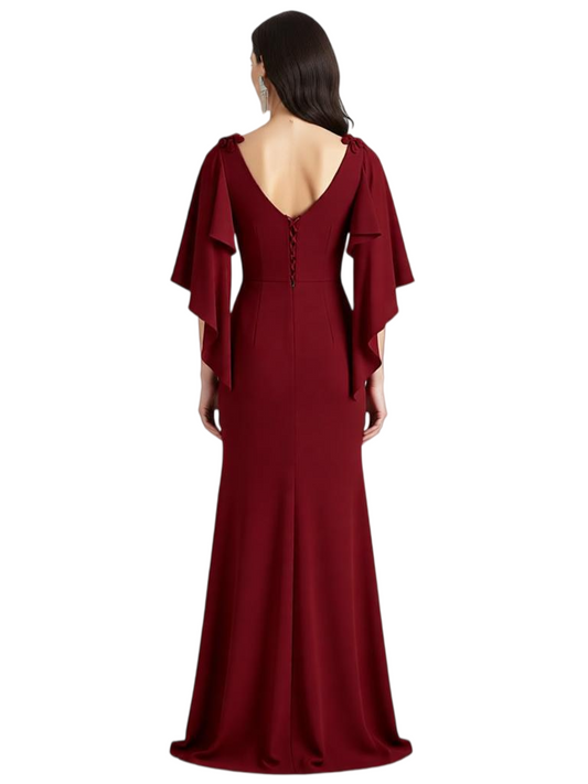 Chiffon Plus Size Dresses Mother of The Bride Dresses Formal 3/4 Sleeve Wedding Gowns