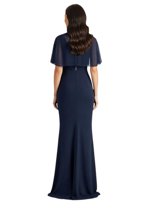 Elegant V-Neck Mother of The Bride Groom Dresses Lace Wedding Formal Gowns