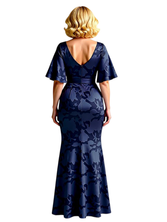 V-Neck Slit Mother of The Bride Groom Dresses Trendy Wedding Mother Outfits