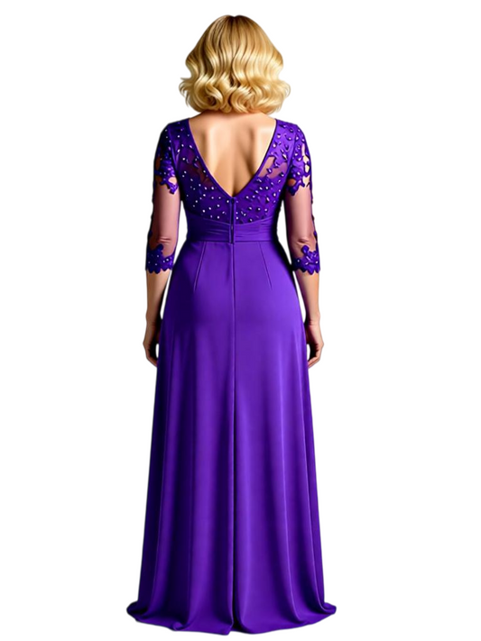 Elegant Custom Mother of The Groom Dresses Wedding Mother Outfits Slit V-neck