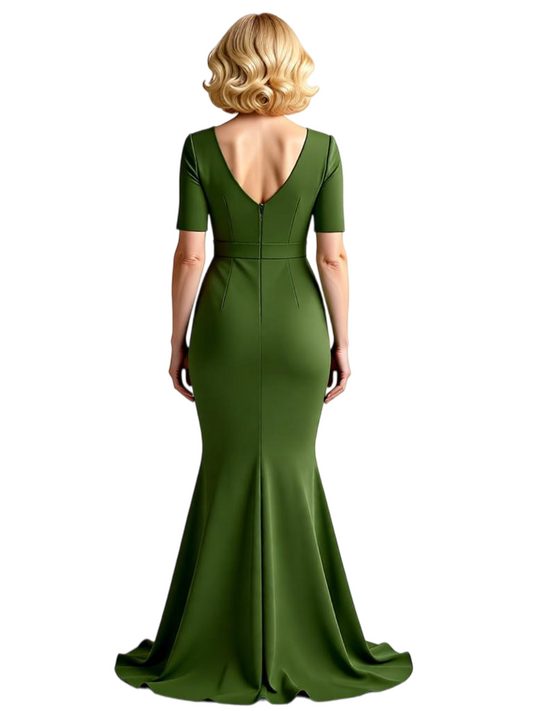Sexy Custom Mother of The Groom Dresses Plus Size Grandmother Wedding Attire V-Neck